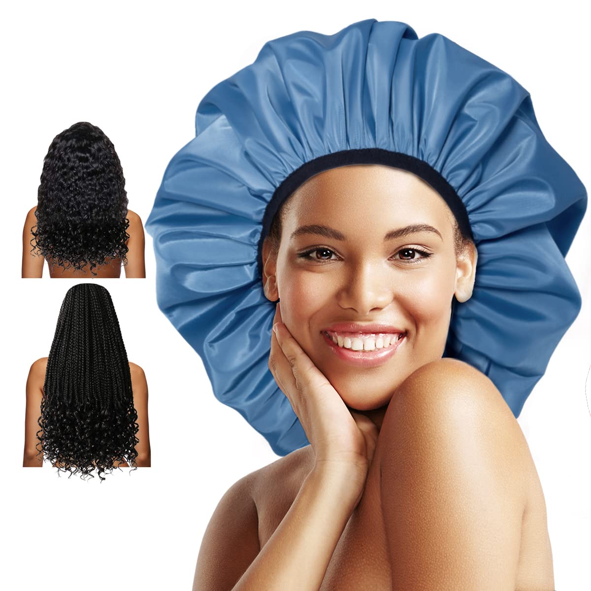 Gorro de ducha Auban extralargo para cabello largo, mantiene el peinado seco y protegido