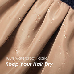 Capa exterior impermeable de Auban mantiene el cabello seco al ducharte.