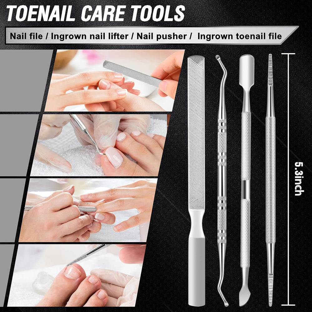 Aucurwen-kit-pedicura-7-piezas, conjunto completo para cuidado de uñas en casa.