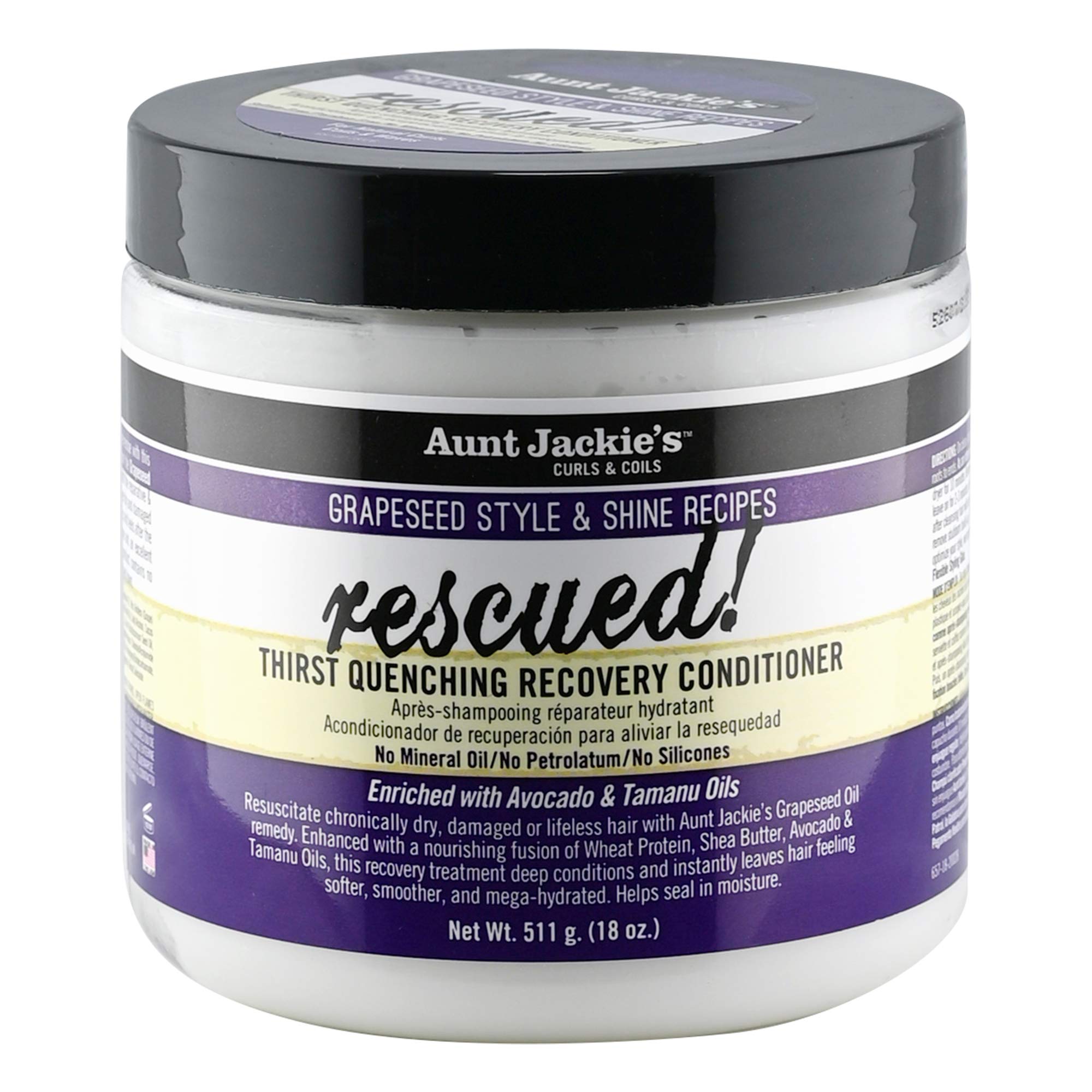 Aunt Jackie's acondicionador de 18 oz para cabello seco, hidratación instantánea.