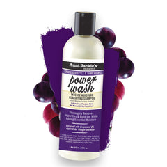 Aunt Jackie's Power Wash foam massage demonstrates thorough cleansing and softness.