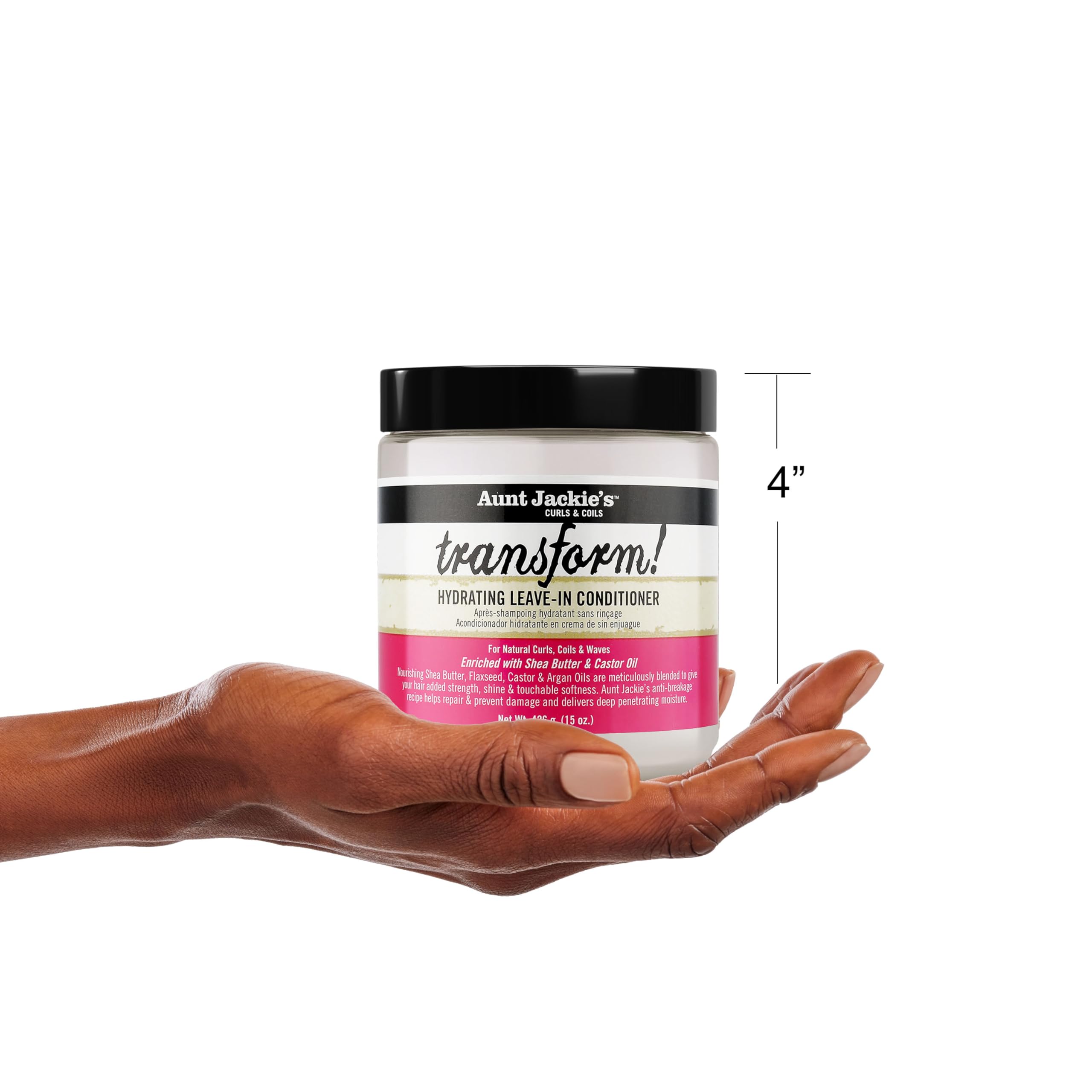 Acondicionamiento sin enjuague apto para todo tipo de cabello con Aunt Jackie's Transform