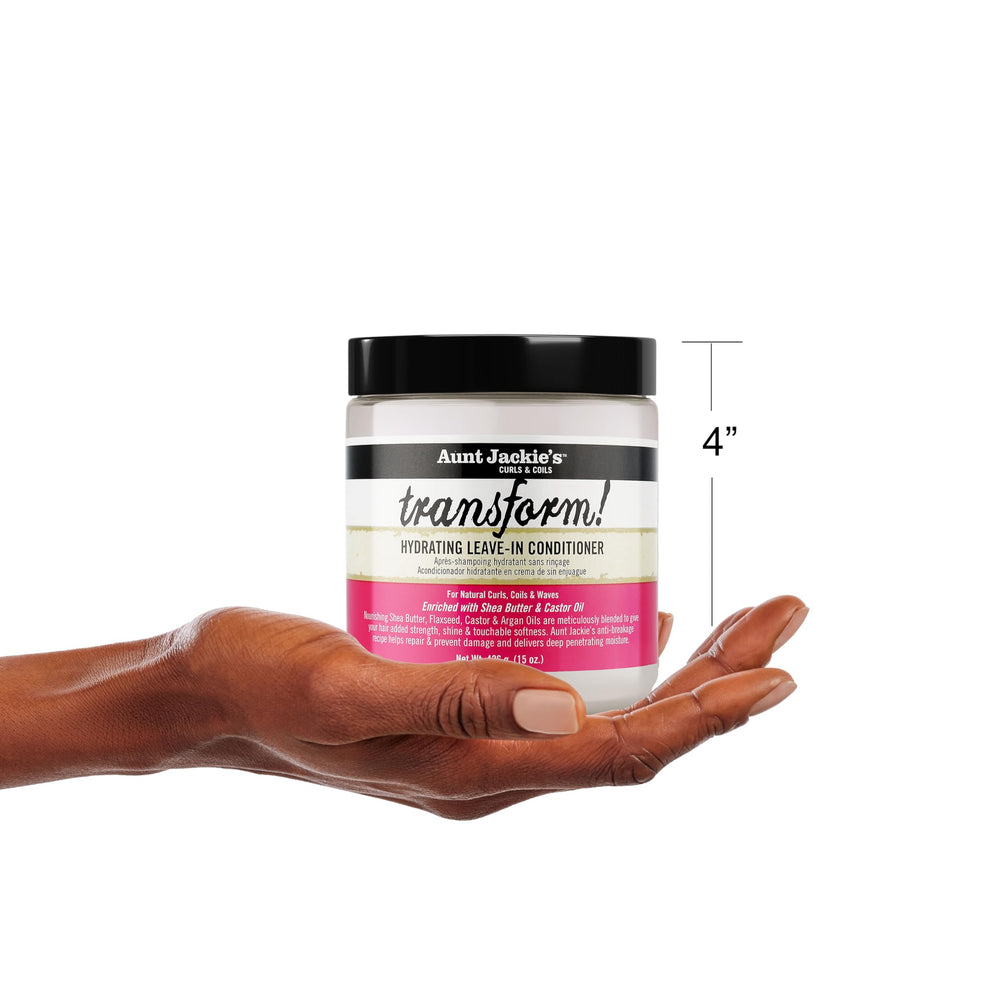 Acondicionamiento sin enjuague apto para todo tipo de cabello con Aunt Jackie's Transform