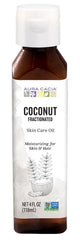 Aura Cacia Aceite fraccionado de coco en botella, hidratación suave para piel.