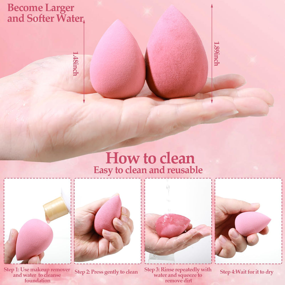 Envase plástico limpio y ordenado mantiene las esponjas listas para usar.