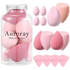 Esponjas auroray para maquillaje, grandes y en varias formas para un acabado uniforme.
