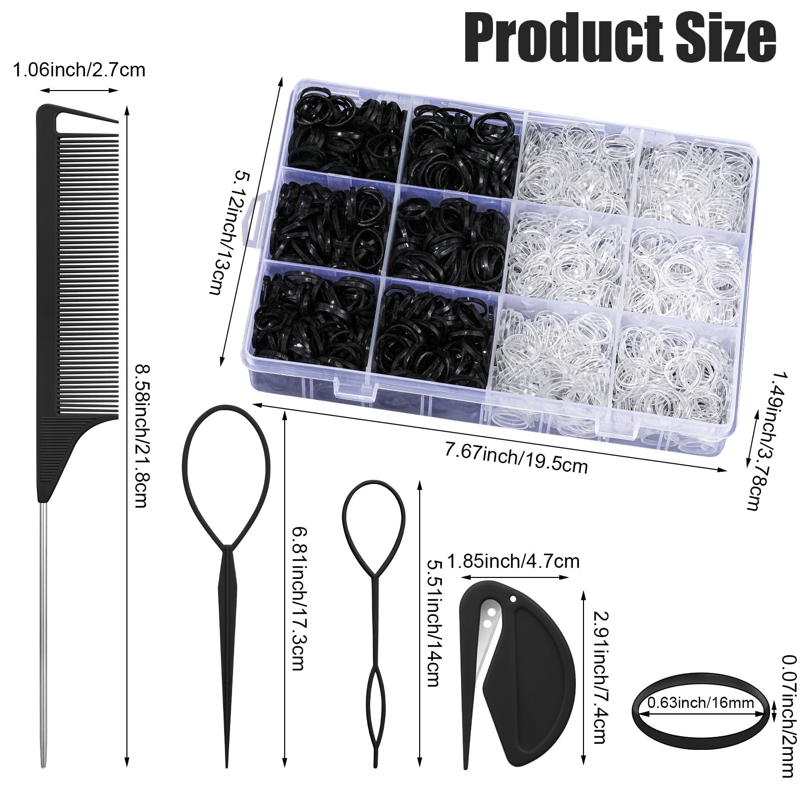 Auroray gomas elasticas en dos colores, ideales para combinar con diferentes tonos de pelo.
