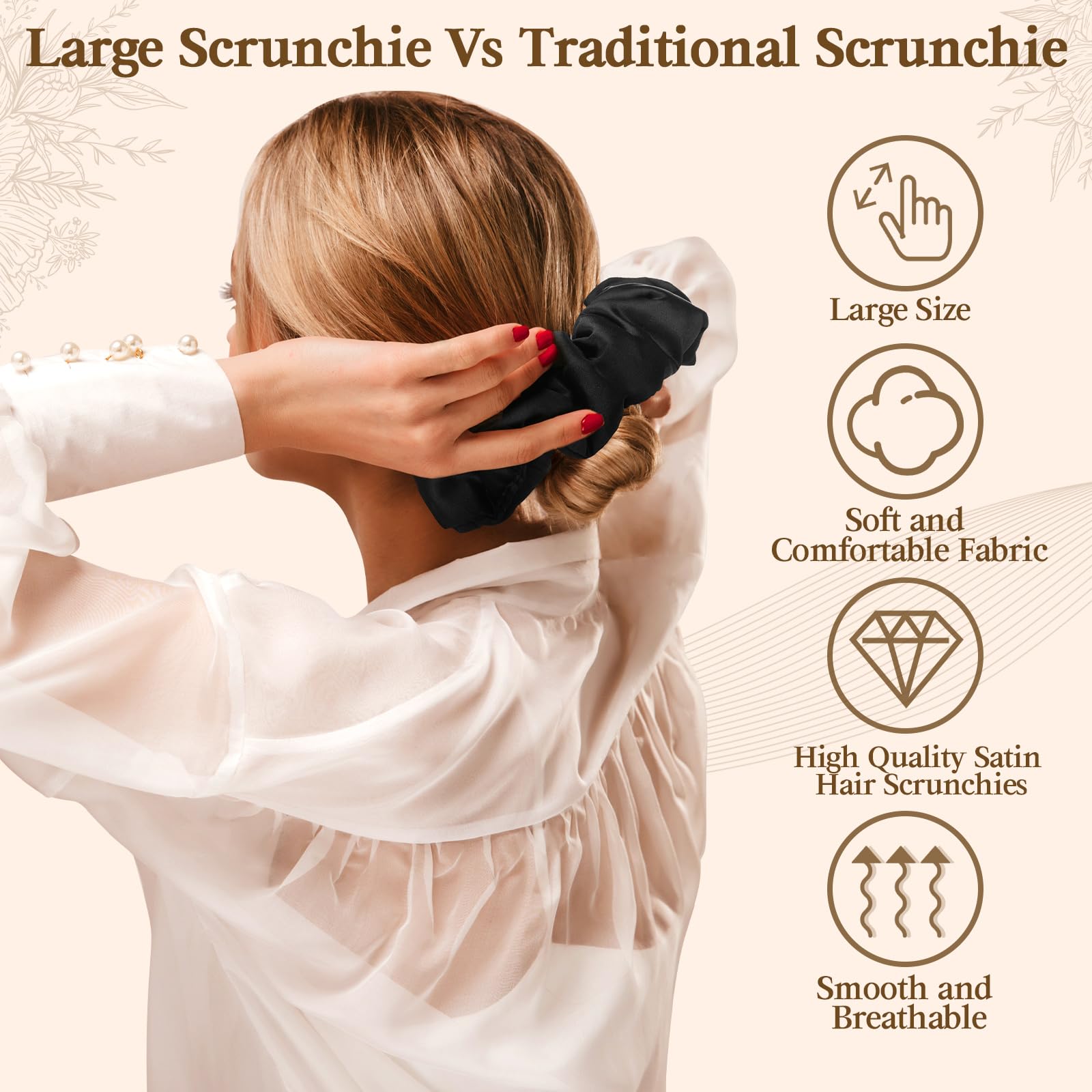 Auroray scrunchies almohada para rizos naturales sin calor al despertar.