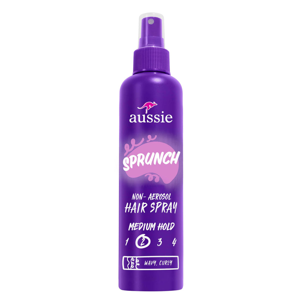 Aussie Sprunch hairspray bottle for easy daily styling and hold.