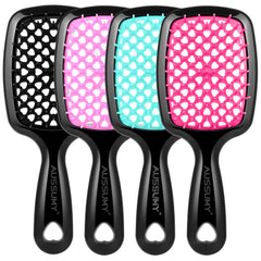 Aussumy 4-pack cepillos desenredantes con diseño hueco para desenredar con suavidad.