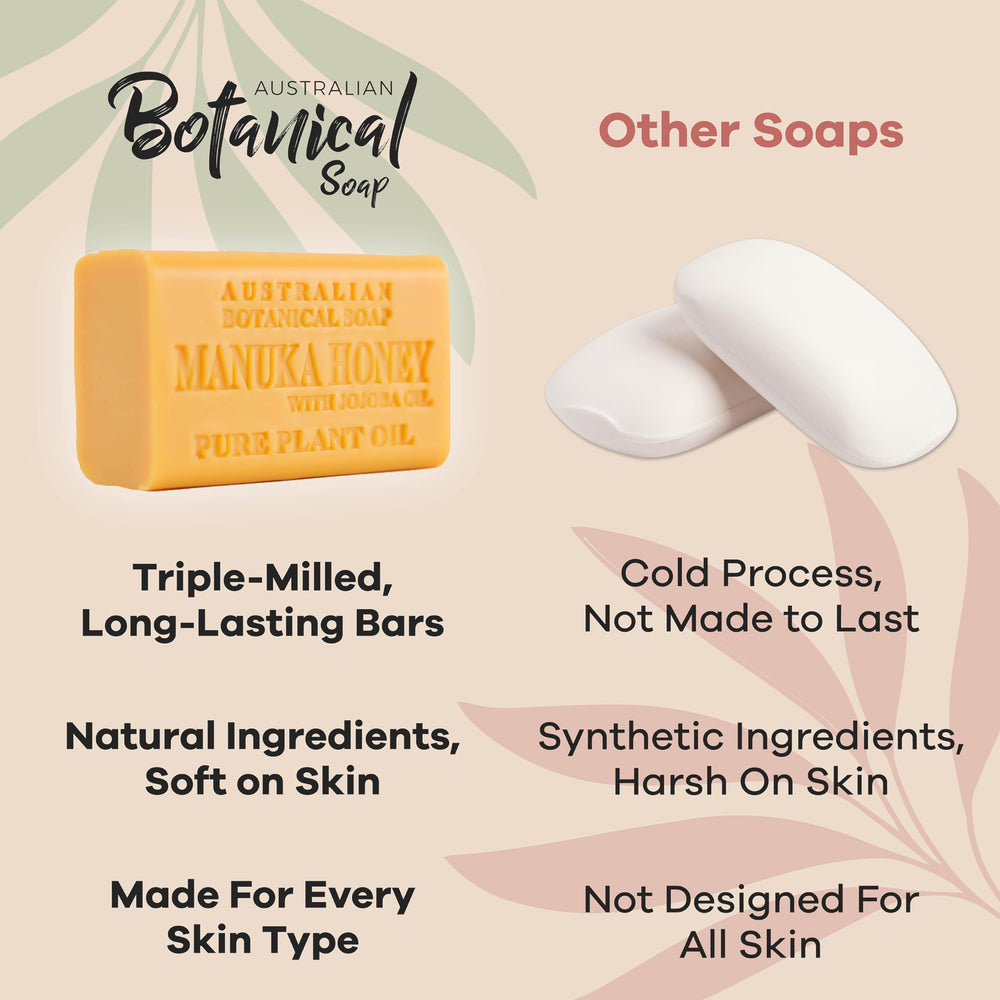 Barra Australian Botanical Soap con extractos vegetales no irritantes