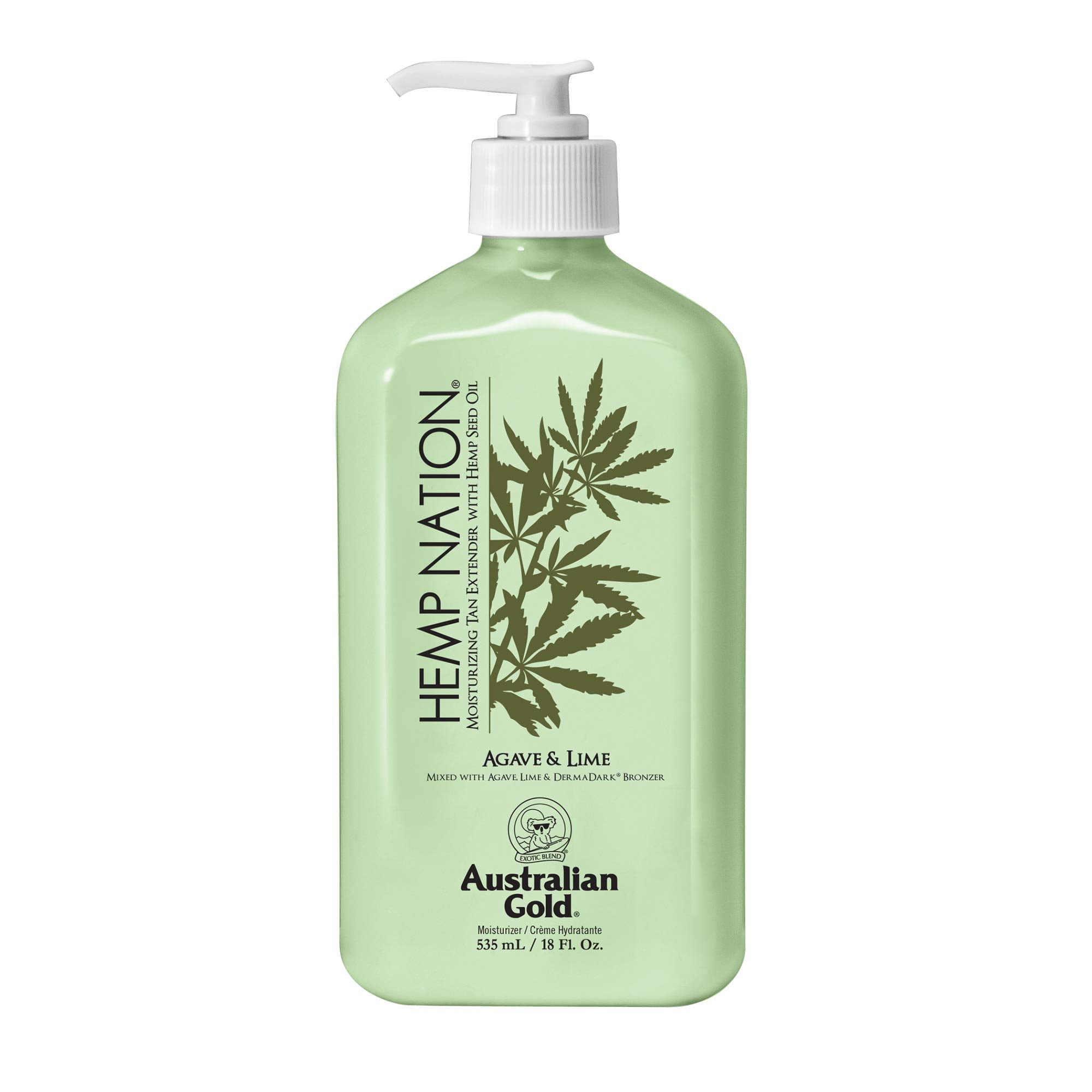 Extensor de bronceado Hemp Nation de Australian Gold con agave y lima para piel hidratada