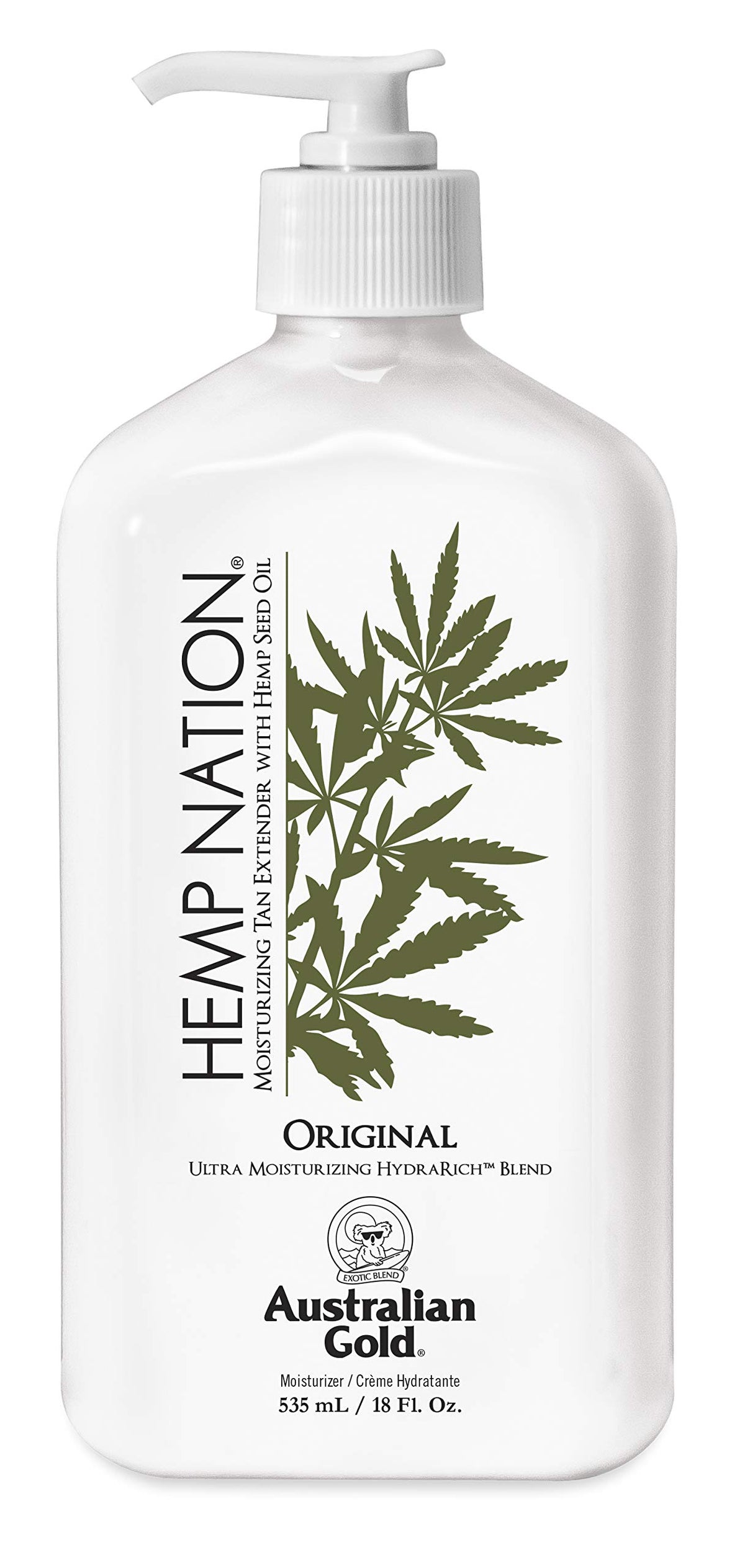 Australian Gold Hemp Nation crema extensor de bronceado para hidratación duradera y piel suave