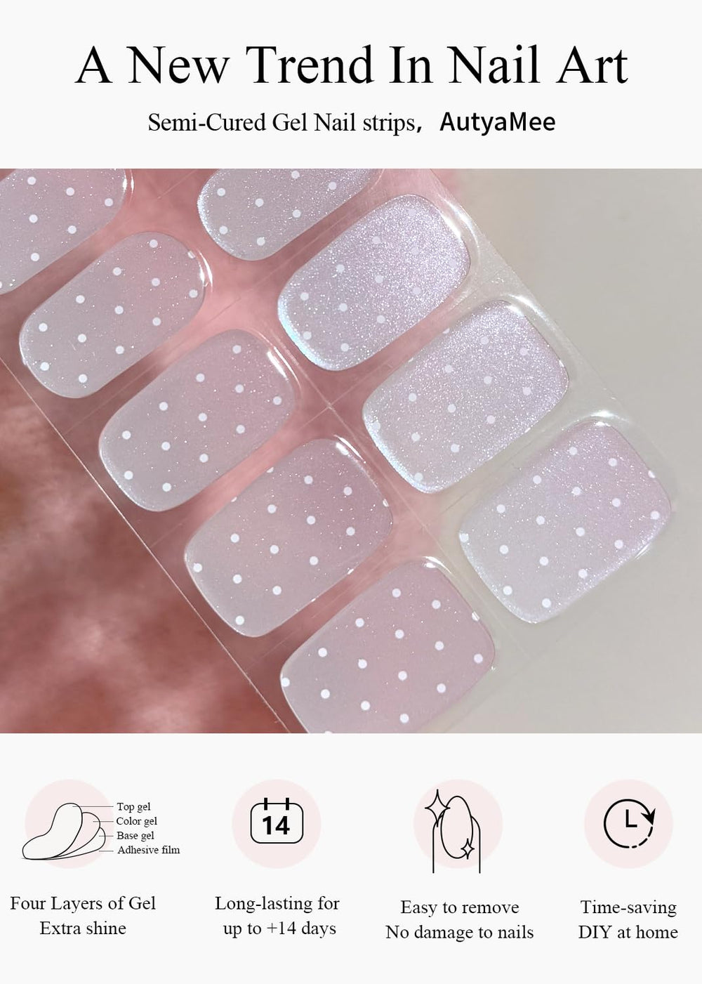 AutyaMee 20-piece nail wrap pack for versatile design options.