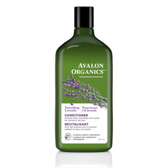 Avalon Organics Acondicionador Nutritivo Lavanda, botella, hidrata profundamente el cabello.