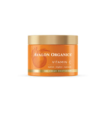 Avalon Organics Gel Crema Vitamina C, frasco frontal, hidratación suave para piel sensible.