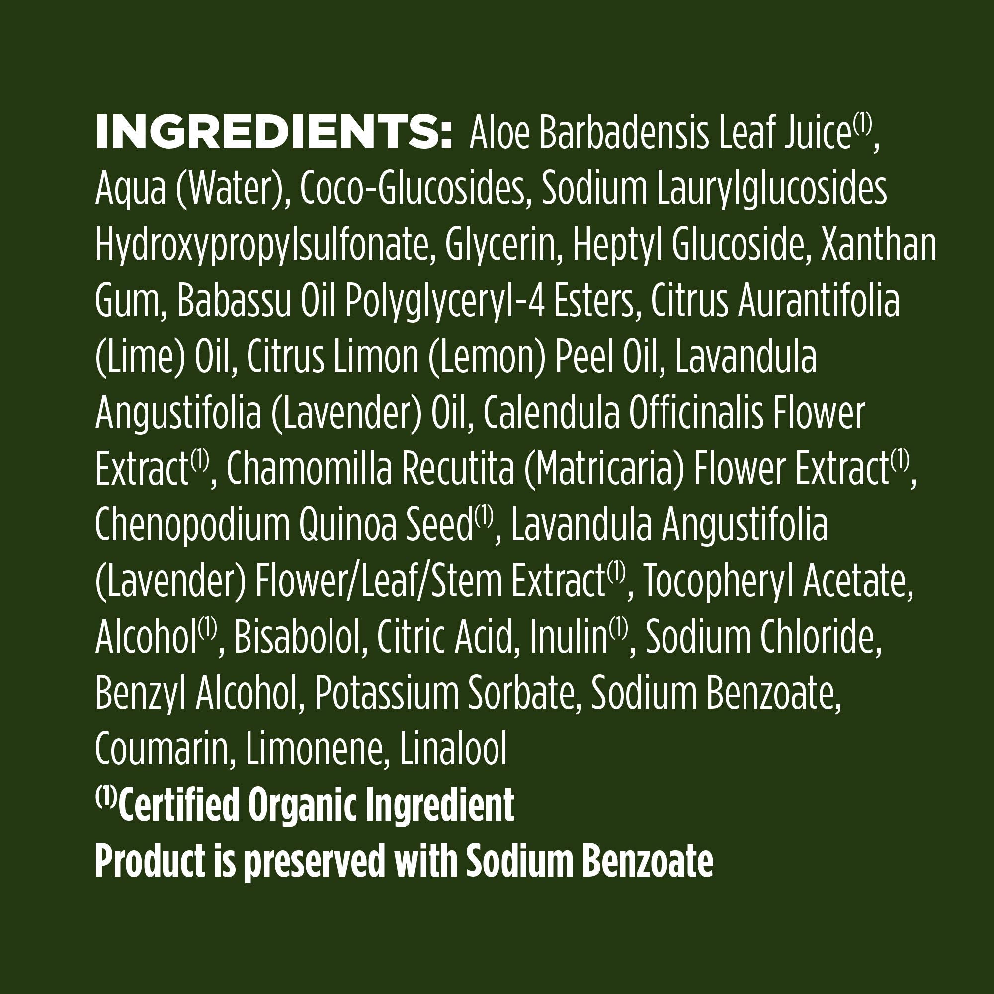 Producto sin parabenos y sin sulfatos, Avalon Organics Lavanda.