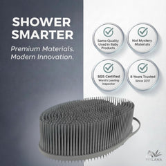 Cepillo de silicona SGS sin BPA para una higiene segura en la ducha.