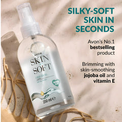 AVON SKIN SO SOFT Aceite Seco Original con jojoba, retiene humedad y aroma agradable.