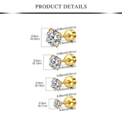 AVYRING aretes espalda plana 20g CZ, aretes cómodos y duraderos