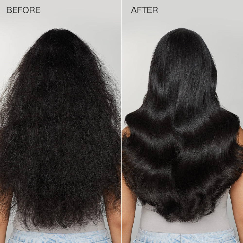 Fini soyeux et lisse après application de la mousse Awapuhi Wild Ginger