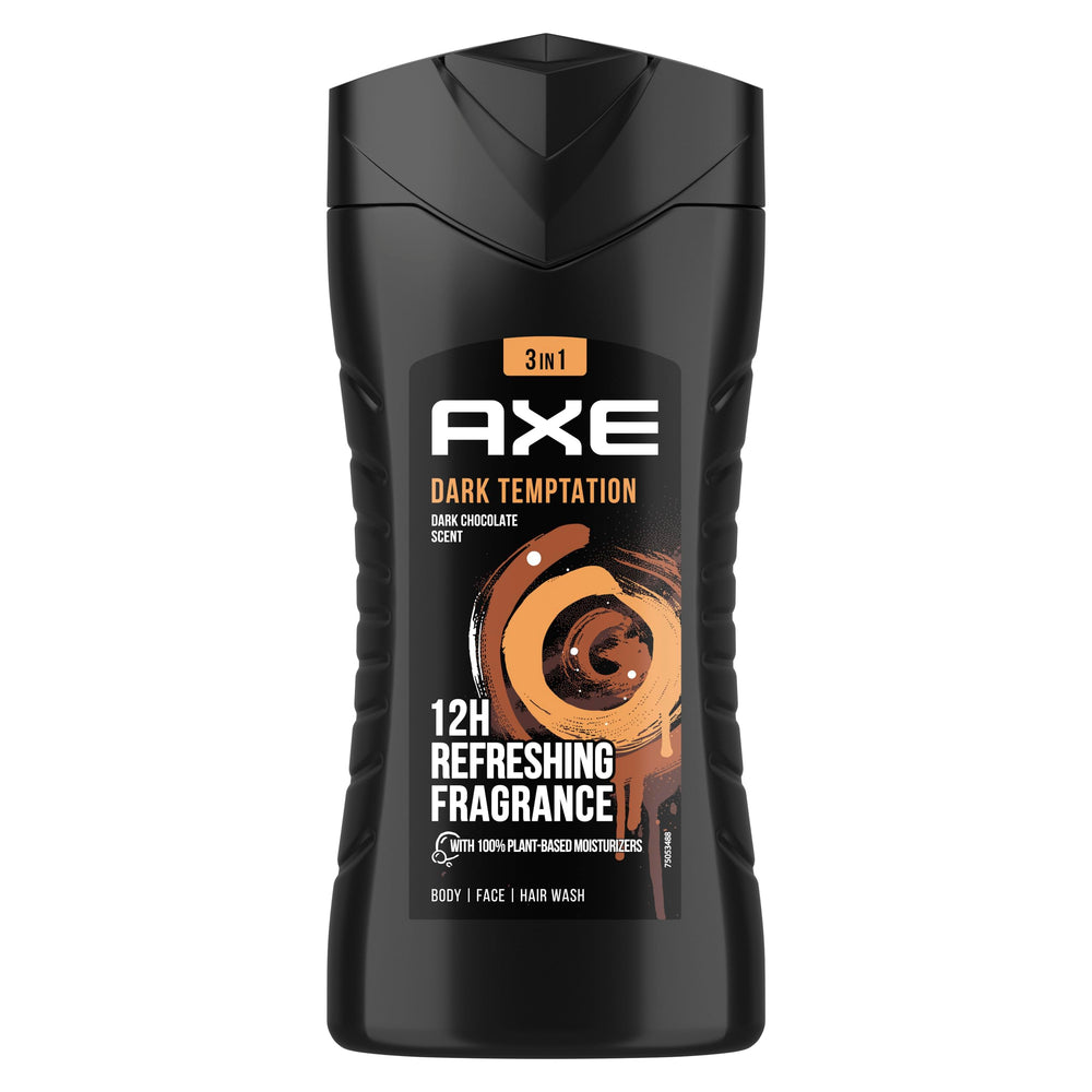 AXE Dark Temptation gel de ducha en botella 250 ml, aroma seductor para uso diario.