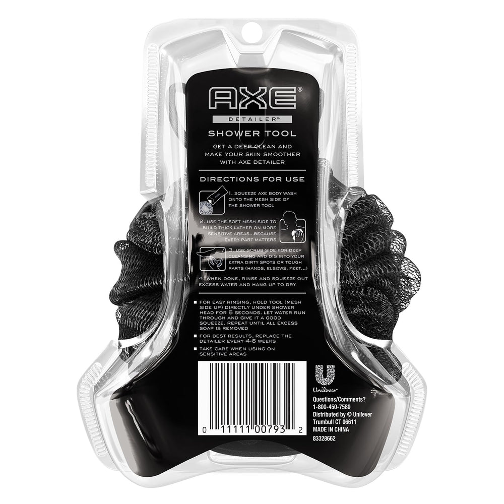 AXE Lado de malla espumante gris para generar espuma rica sin irritación.