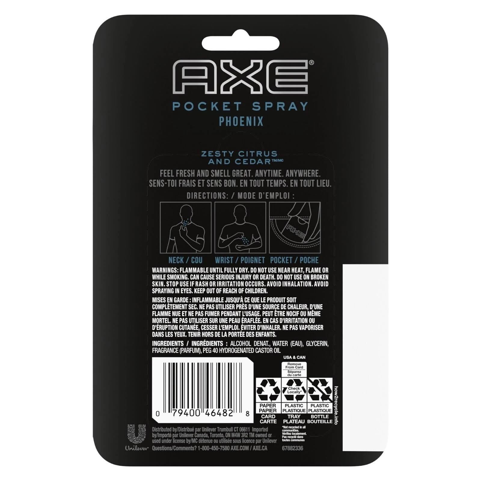 AXE Phoenix uso diario en gimnasio o bolso para retoques.