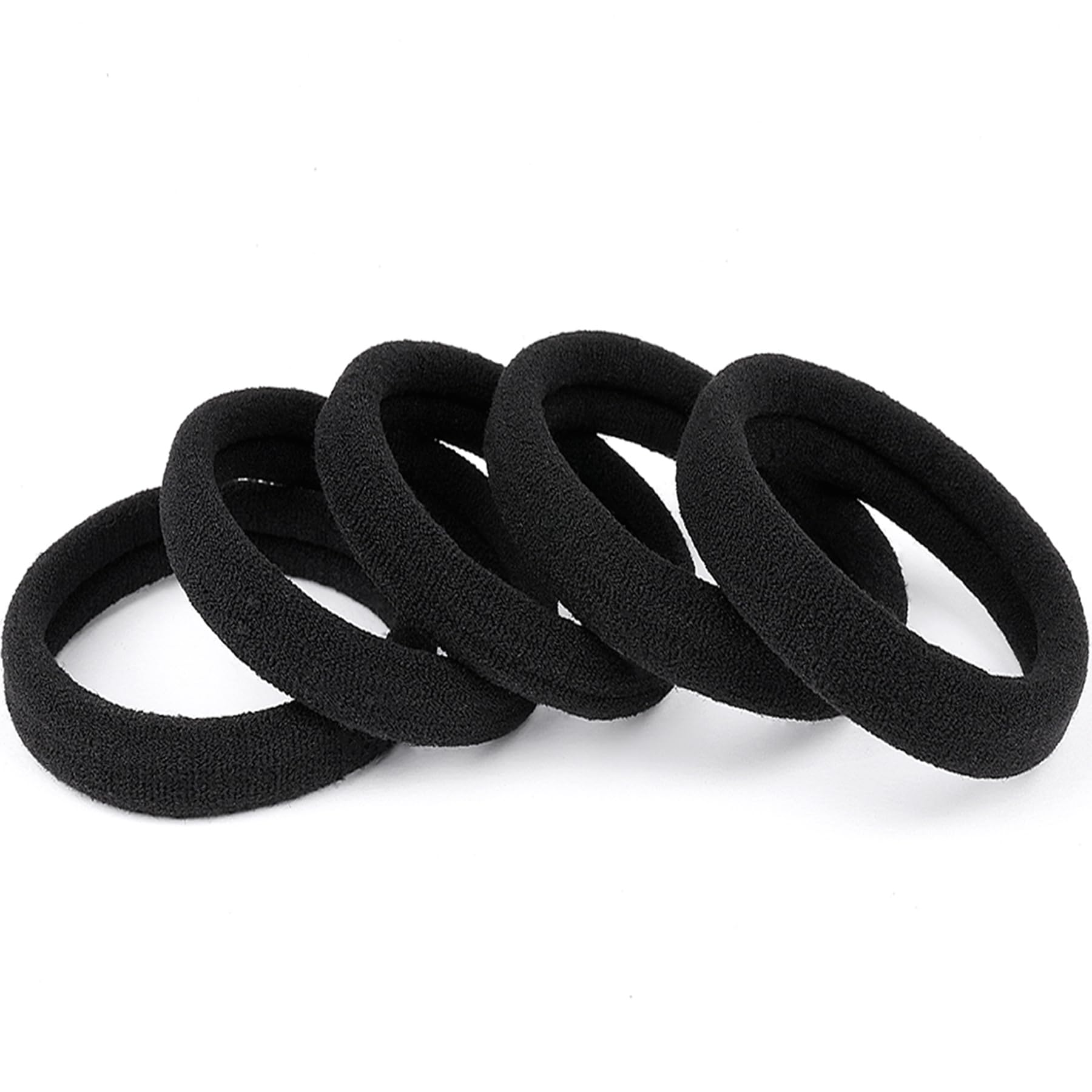 Ayogost coletero negro de alta elasticidad para cabello grueso sin dañar.