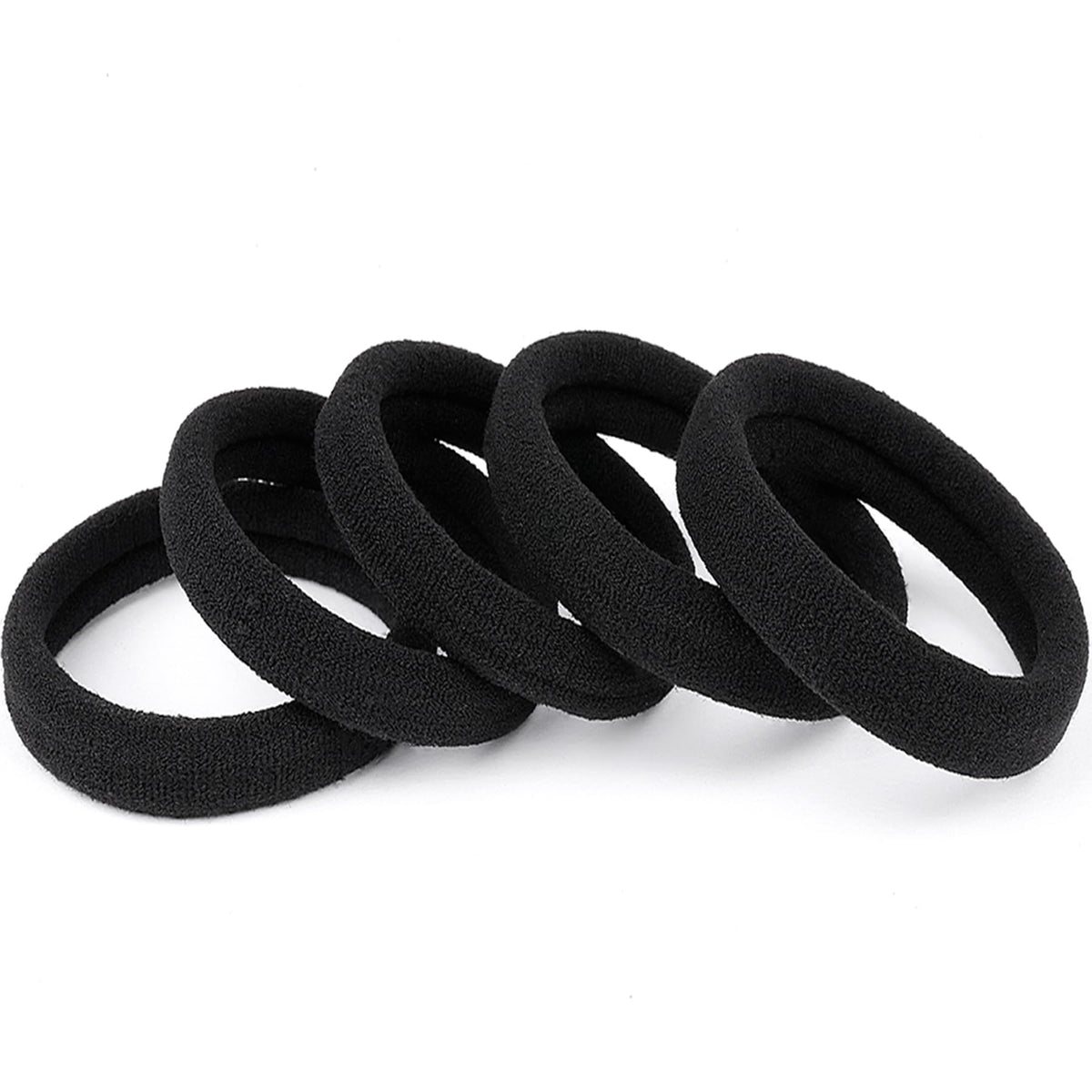 Ayogost coletero negro de alta elasticidad para cabello grueso sin dañar.