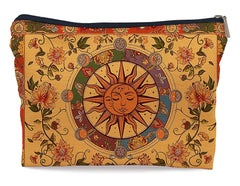 Ayxvt bolsa maquillaje boho sol y luna, ideal para uso diario y organización.
