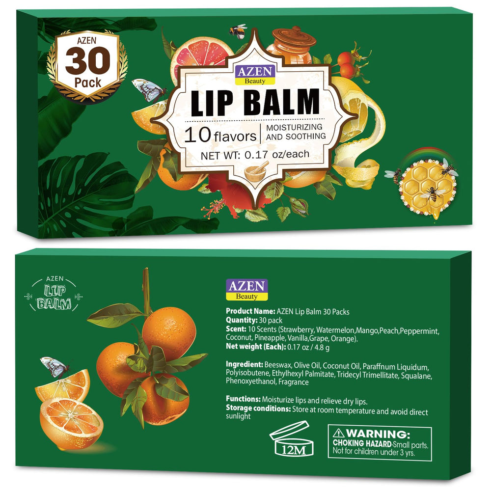 AZEN bálsamo labial sabor cereza, brillo suave