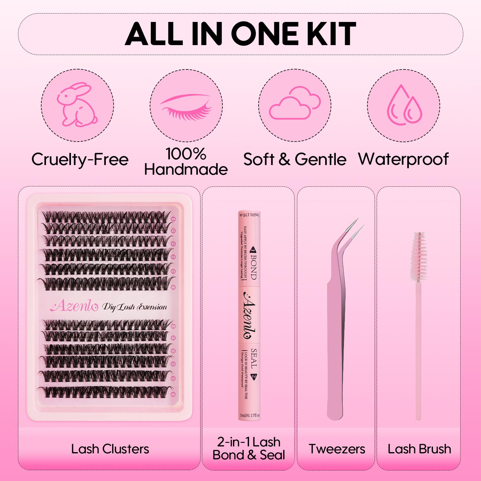 Azenlo kit diy con pasos fáciles para maquillaje rápido en casa.