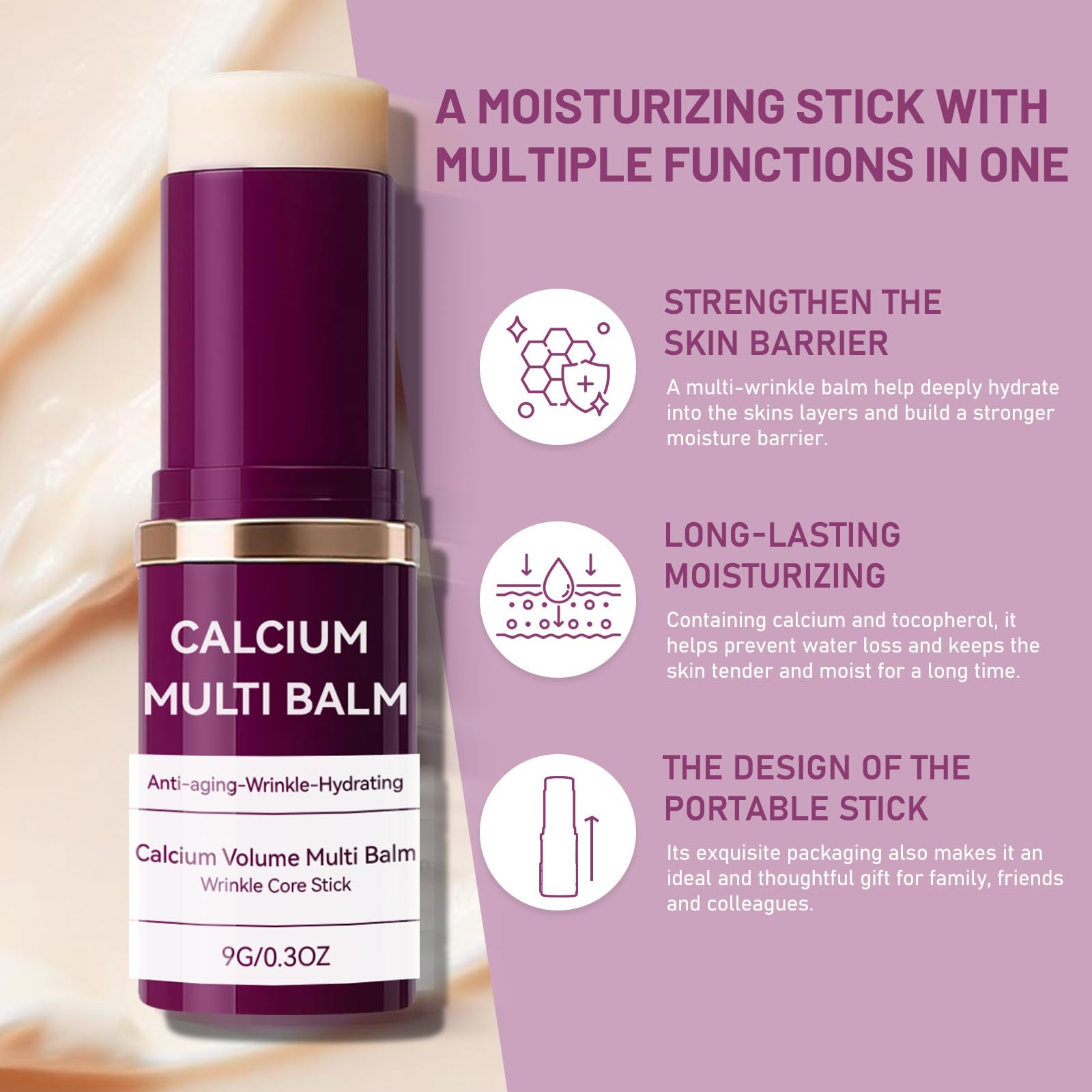Cemenrete Calcium Multi Balm textura suave para aplicación rápida y cómoda.