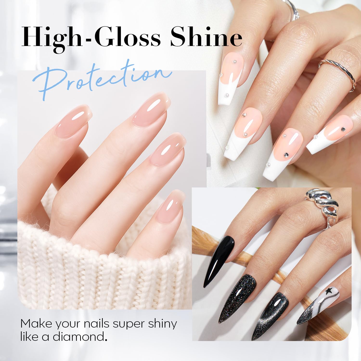 AZUREBEAUTY Capa Superior secado rápido para uñas con acabado liso.