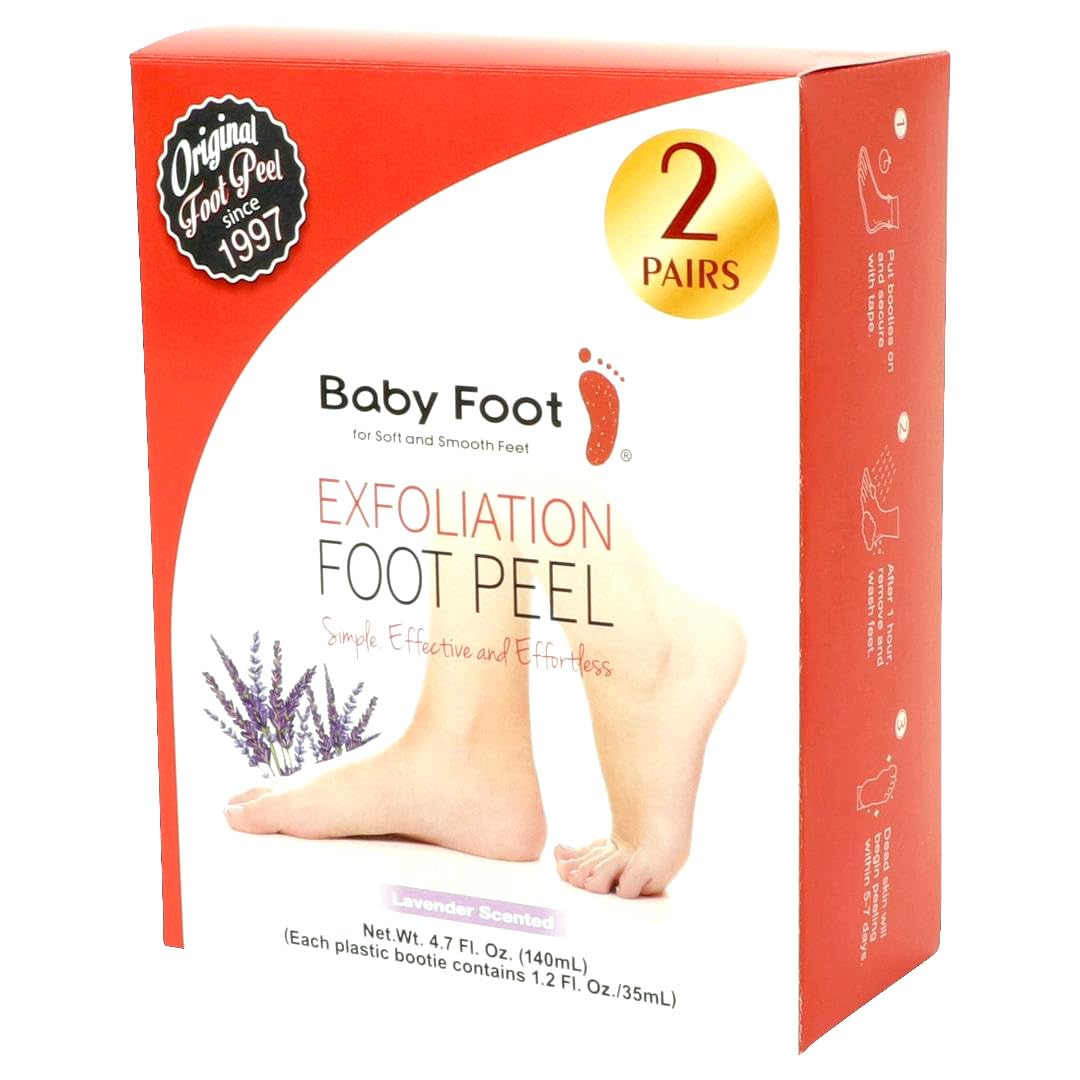 Baby Foot 2 Pack Original Exfoliante de Pies: empaque práctico para regalo y uso en casa