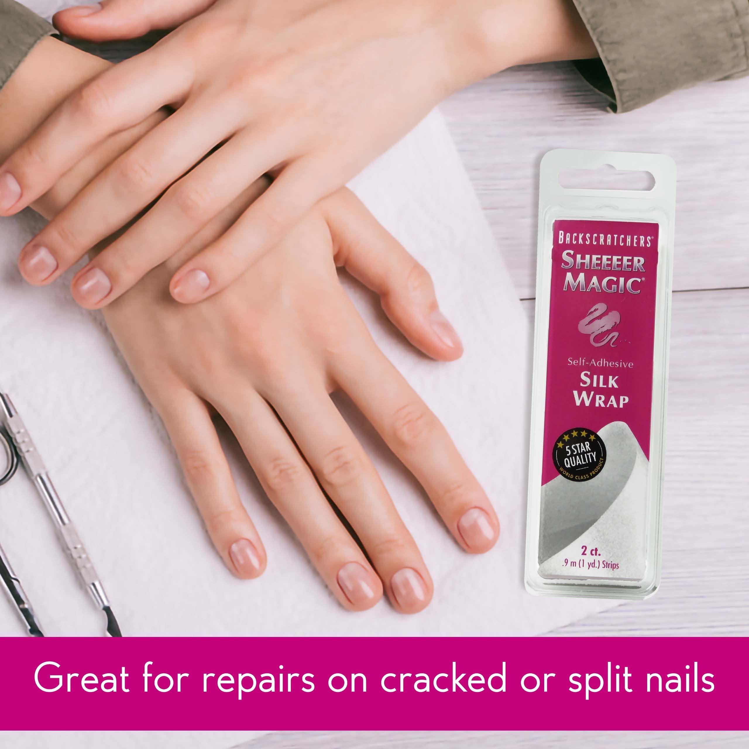 Backscratchers Sheeeer Magic Silk Wrap corte fácil para adaptar a cualquier uña