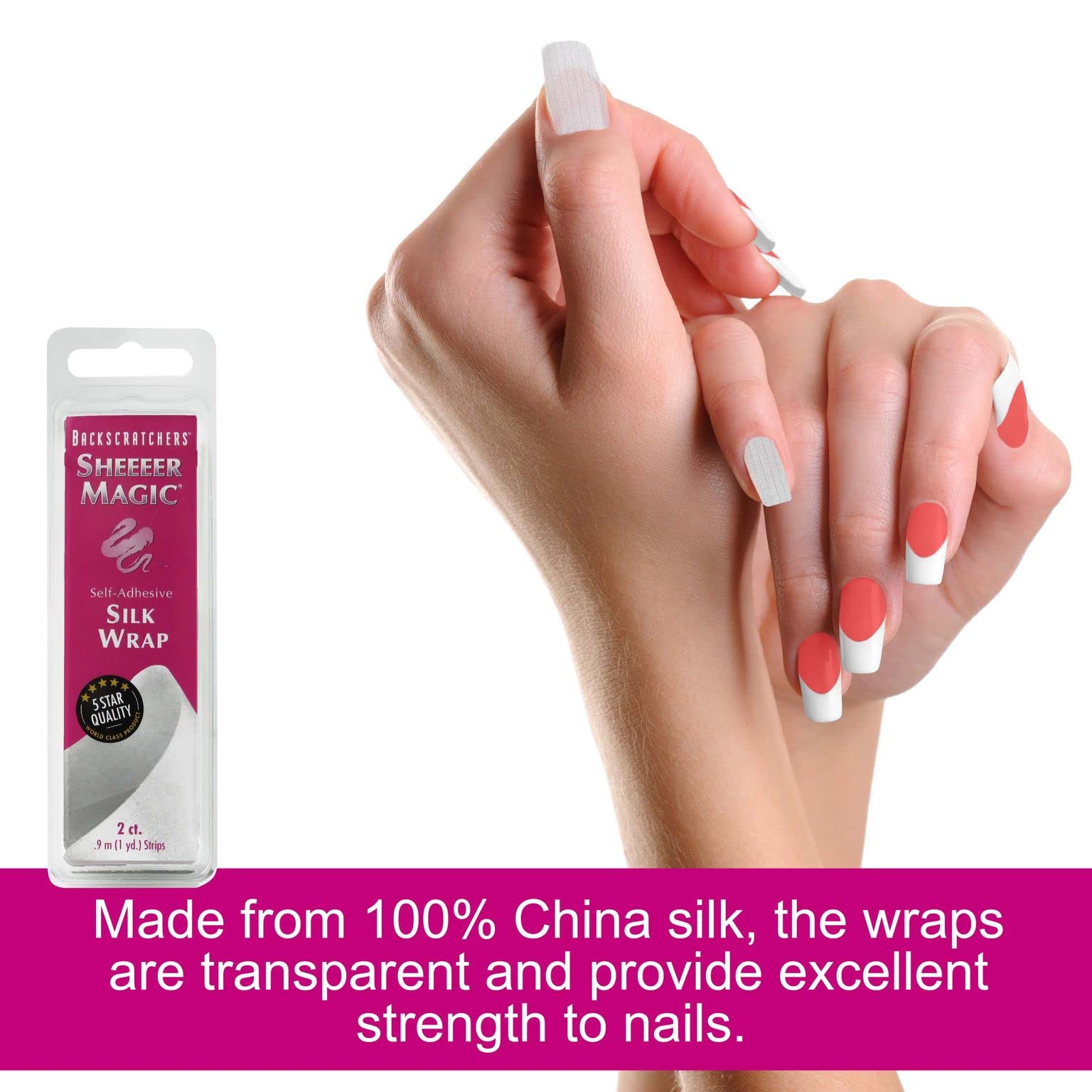 Backscratchers Sheeeer Magic Silk Wrap reparación de uñas rotas con acabado suave