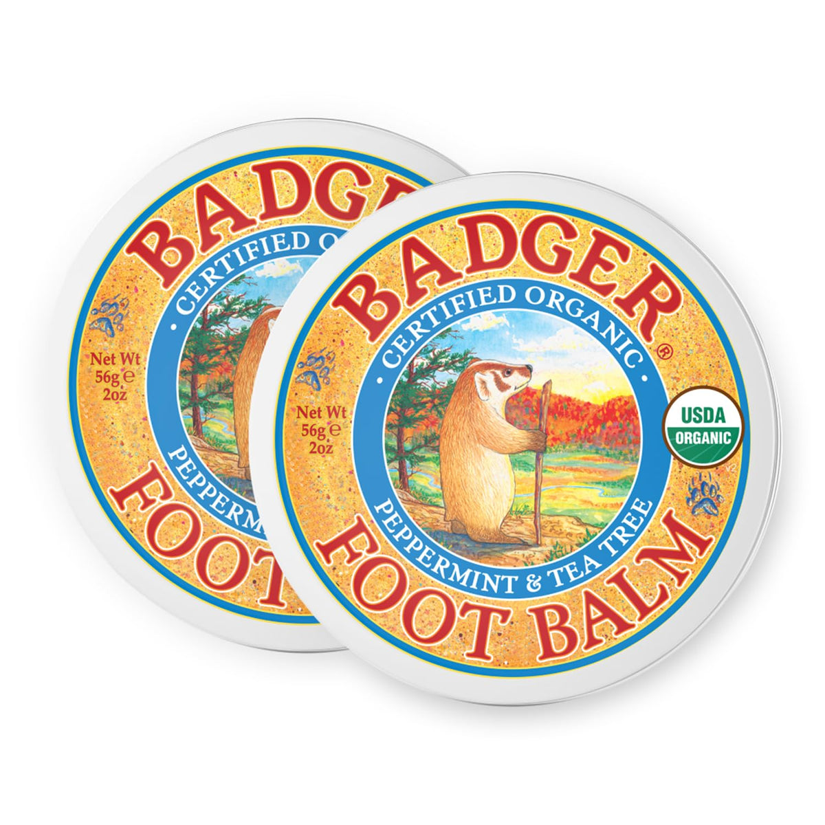 Badger bálsamo para pies, frasco de 56 g, tratamiento intensivo para talones secos.