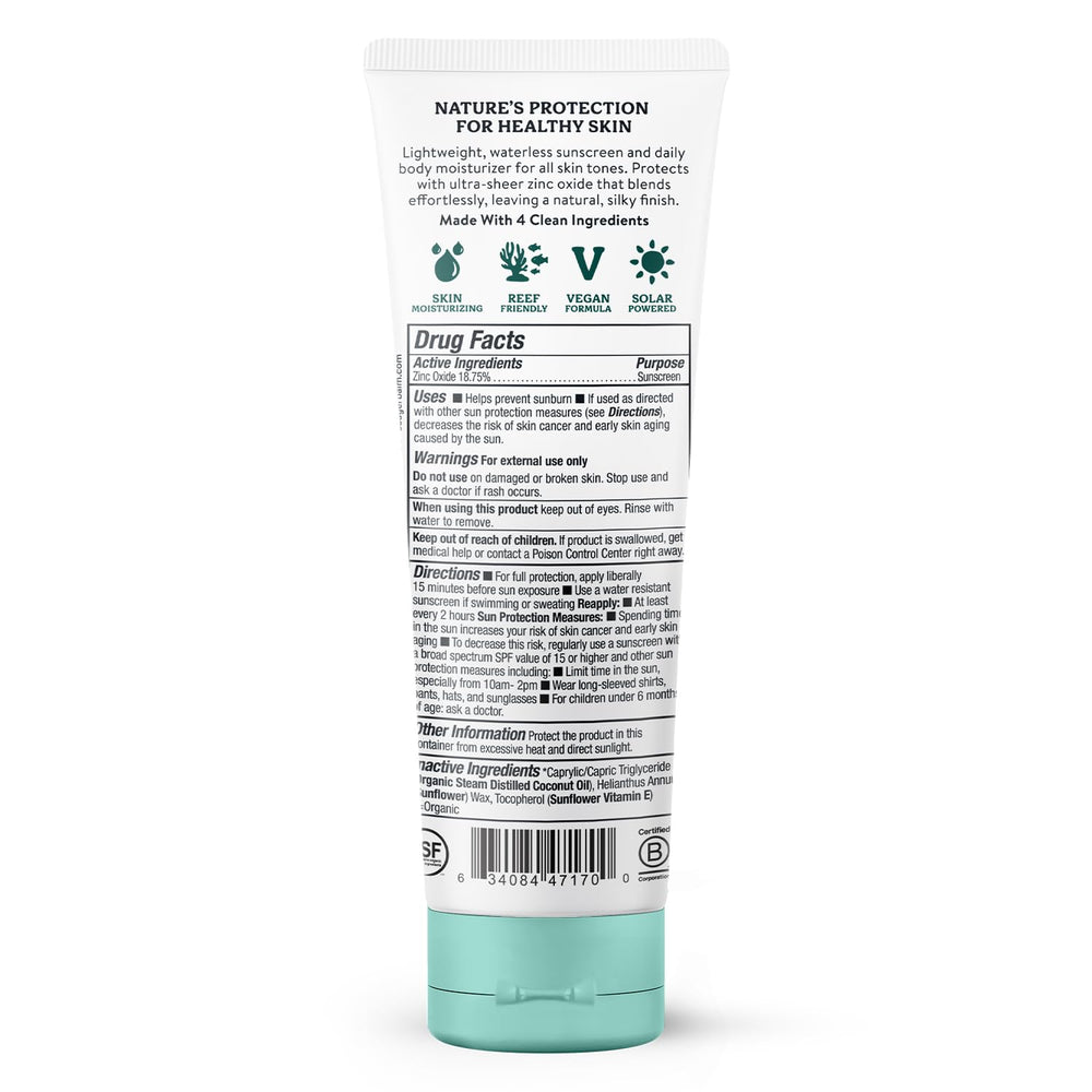 Badger Mineral Daily Sunscreen spread on skin for quick absorption