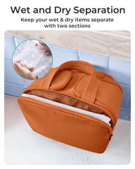 BAGSMART bolso cosmético de viaje con bolsillo frontal impermeable para líquidos