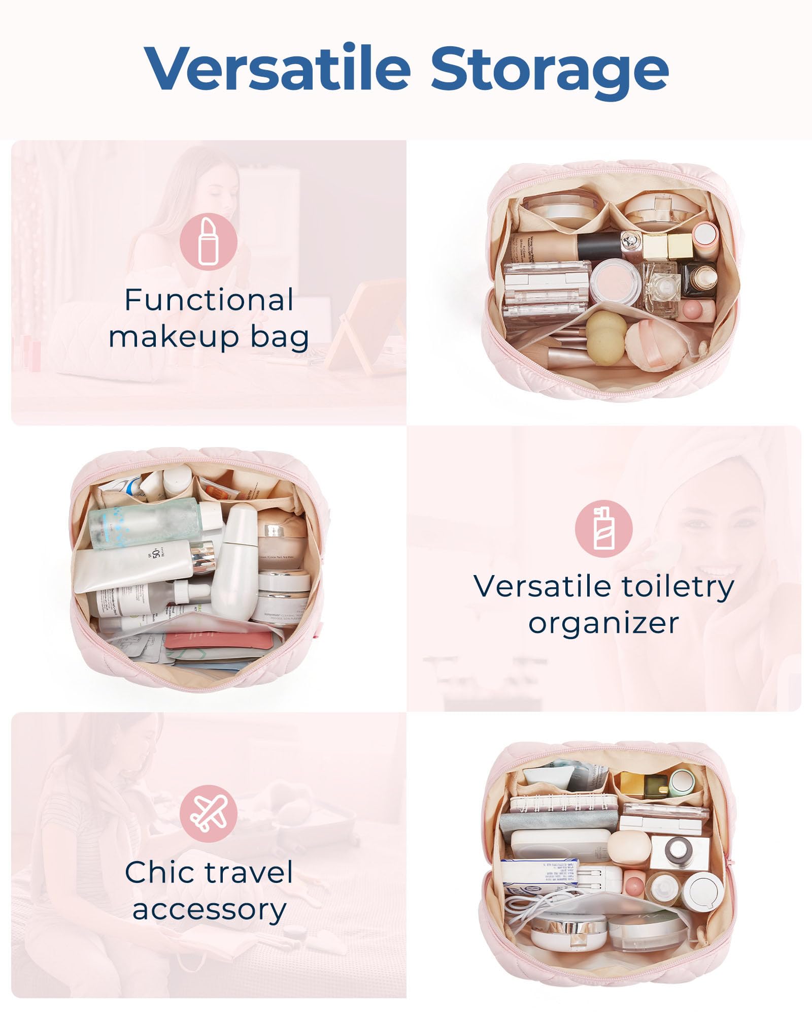 BAGSMART textura suave y lujosa para un ritual de belleza cómodo