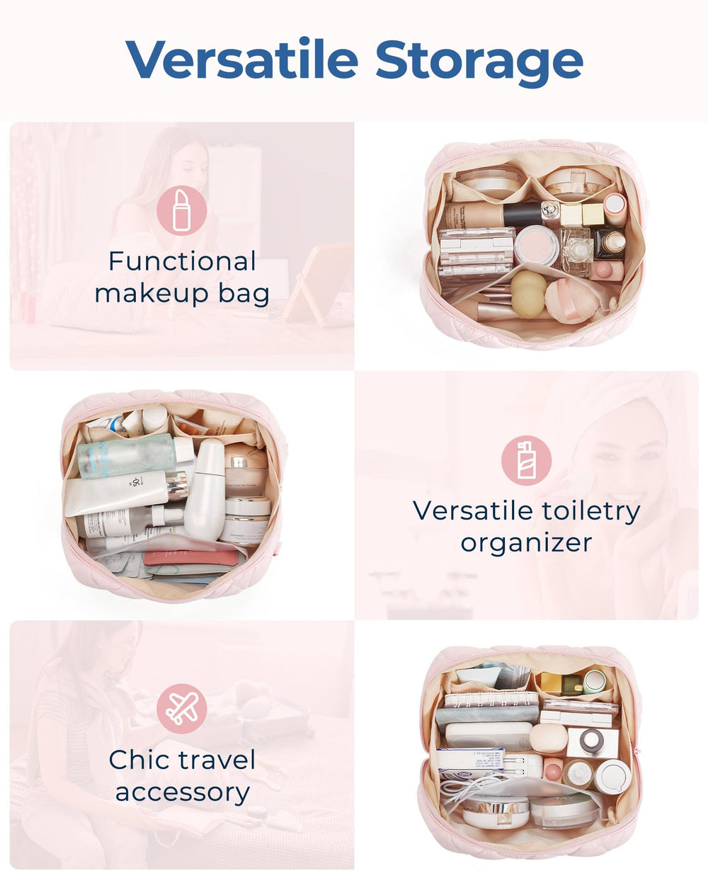 BAGSMART textura suave y lujosa para un ritual de belleza cómodo