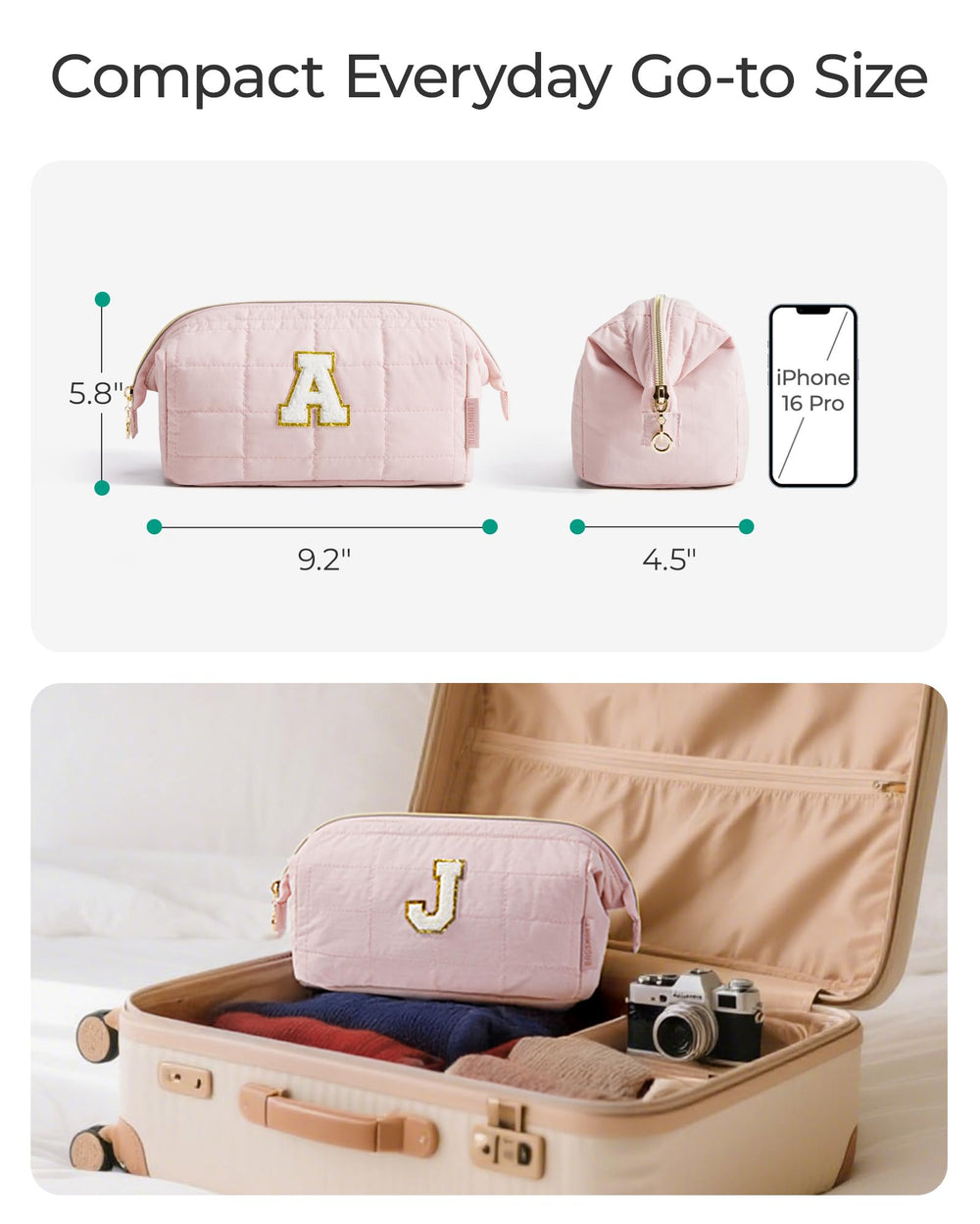 BAGSMART bolso maquillaje forro PVC protege tus productos