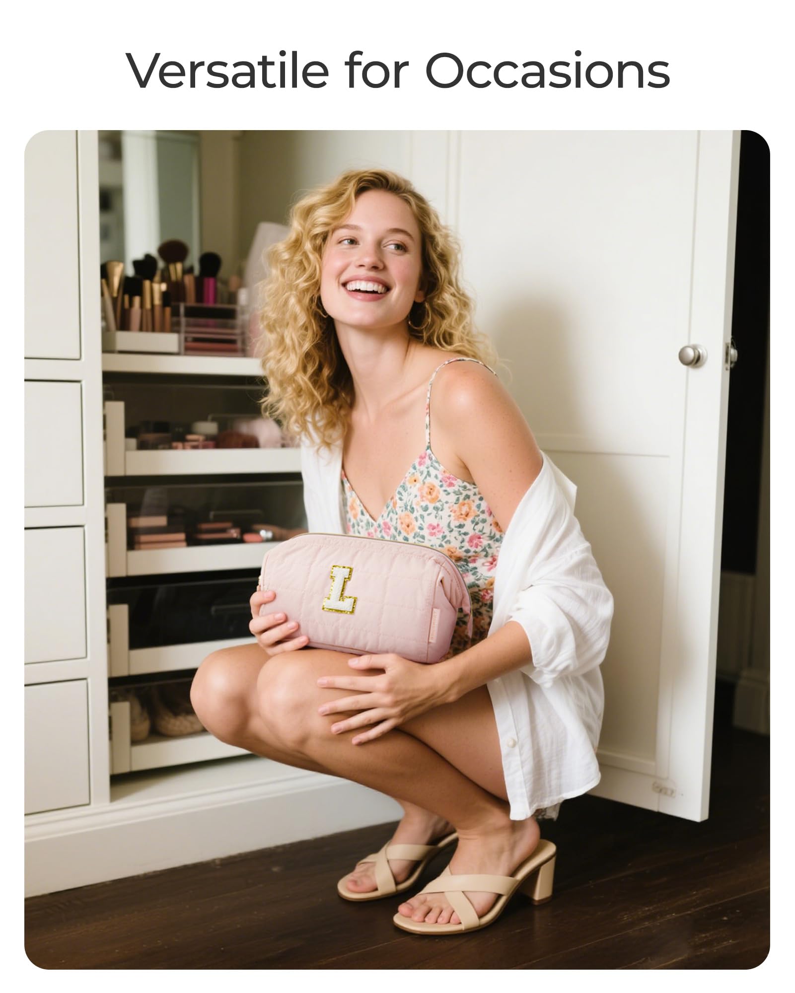 BAGSMART bolso maquillaje tejido taslan suave y cómodo