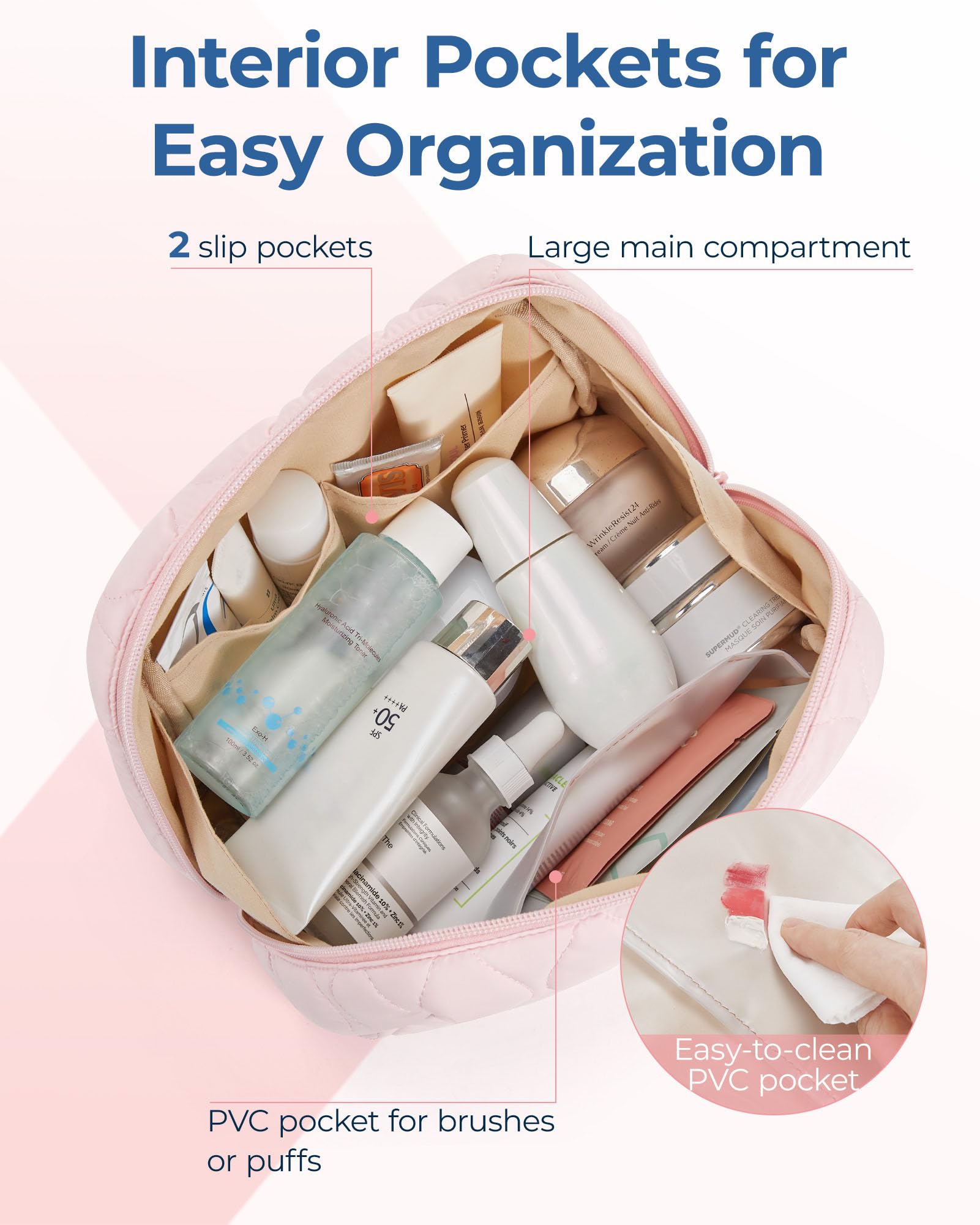 BAGSMART maletín cosméticos viaje con gran capacidad para tus productos