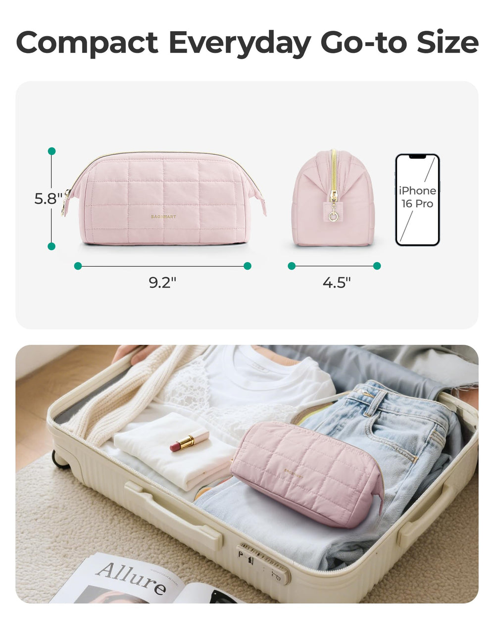 BAGSMART diseño suave de taslán añade tacto cómodo.