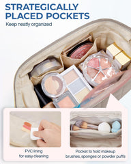 BAGSMART estuche resistente con forro PVC para limpieza rápida camel