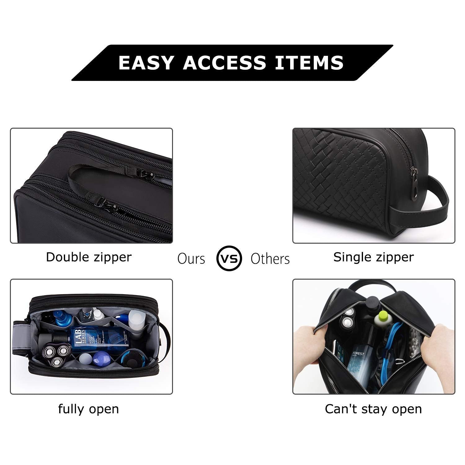 BAGSMART neceser con organización interior y bolsillos para todo
