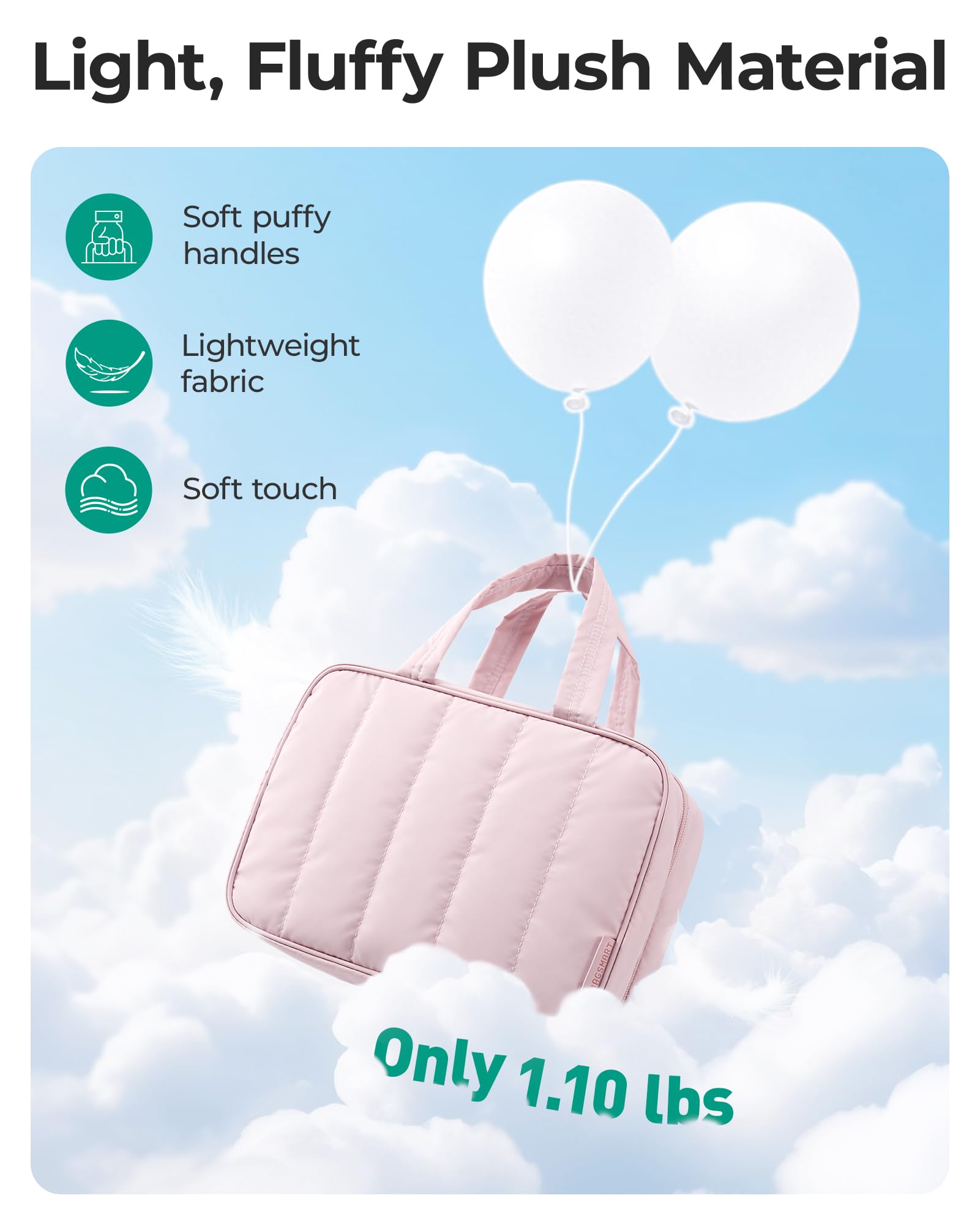 BAGSMART crochet 360° et poignée facilitant l’accrochage.